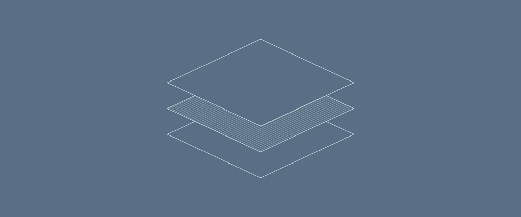 Stacked squares with striped pattern