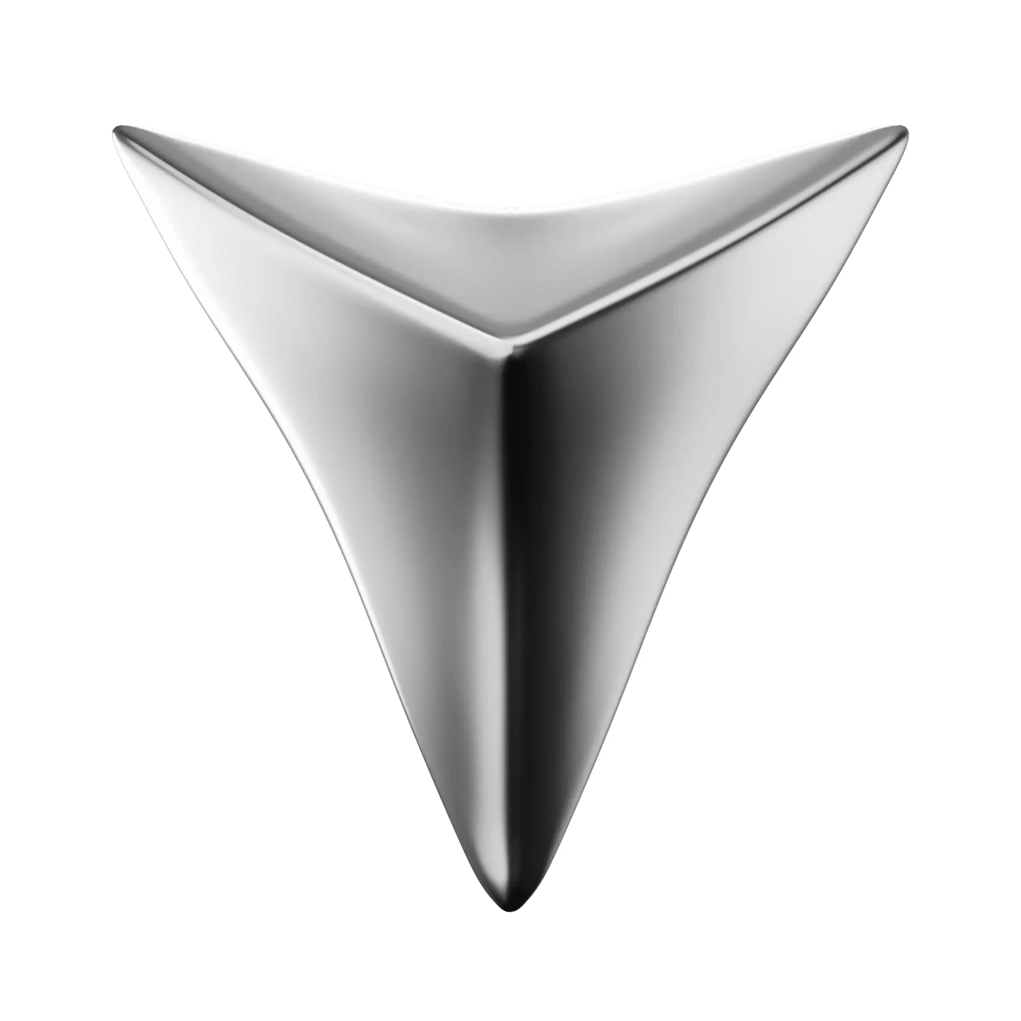 Polished metal arrow symbol