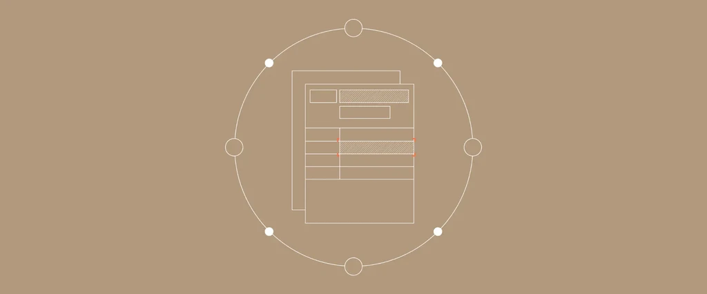 Diagram of documents and a circular flowchart.