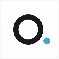 Black circle with a teal dot