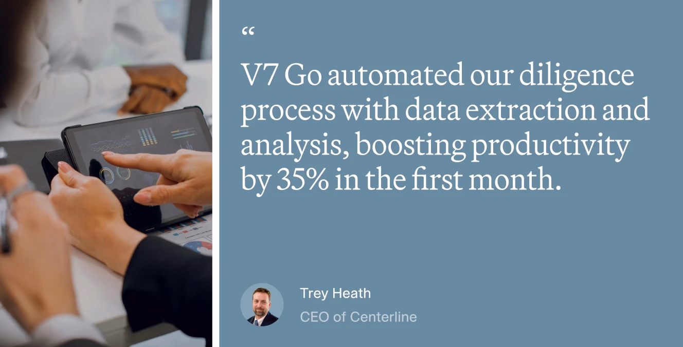 A quote from Trey Heath about the productivity gains after implementing AI
