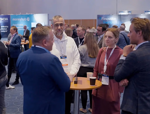 People networking at an event indoors