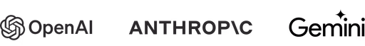 OpenAI, Anthropic, Gemini logos