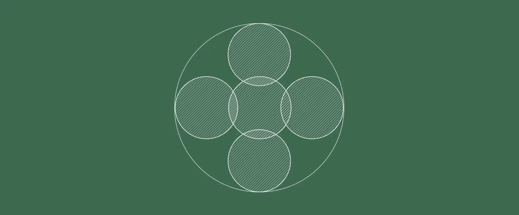 Five overlapping circles forming a flower shape.