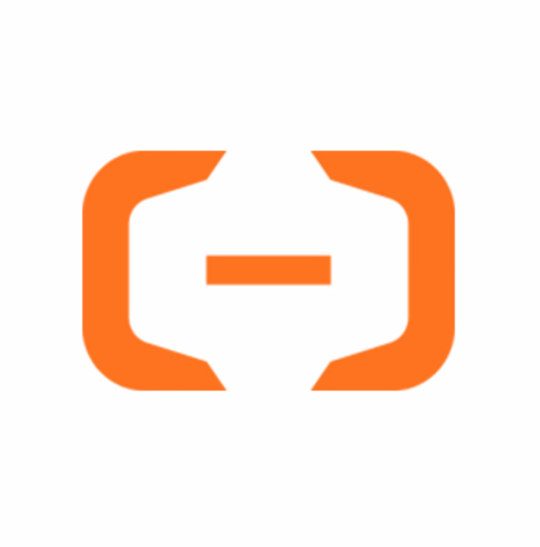Orange bracket symbol with horizontal line