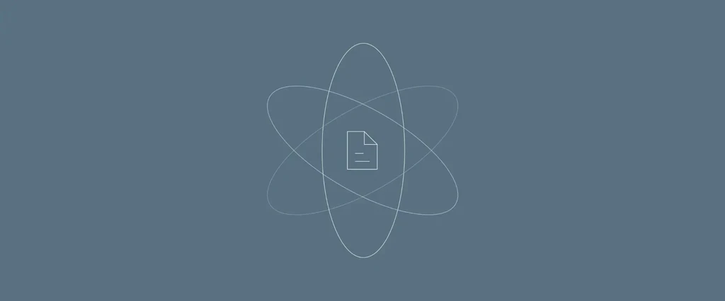 Document icon within atomic orbits