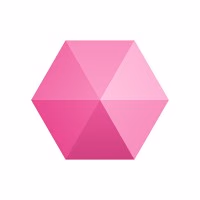 Pink hexagon with faceted sides