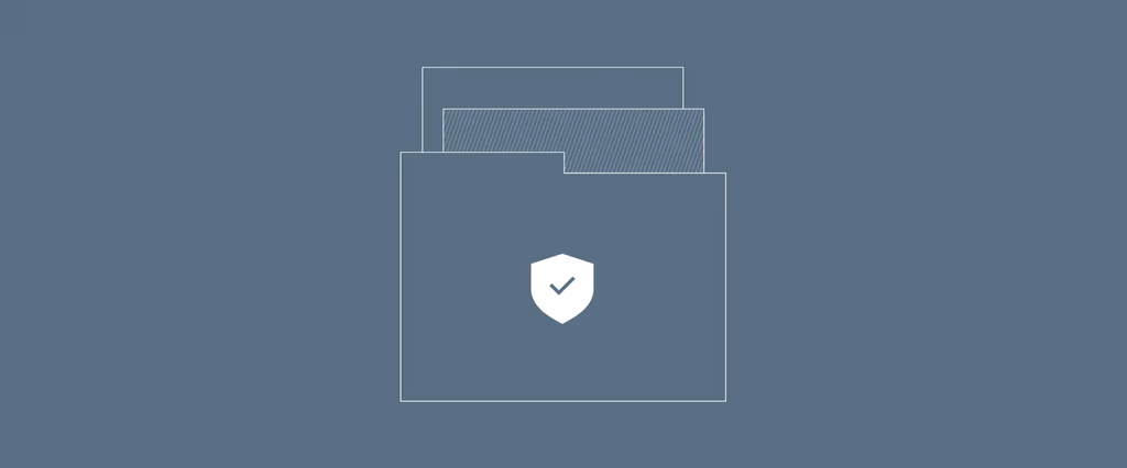 Folder with a shield and checkmark icon.