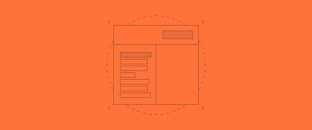 Wireframe of a web page with sidebar
