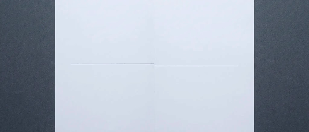 Two horizontal lines on white paper