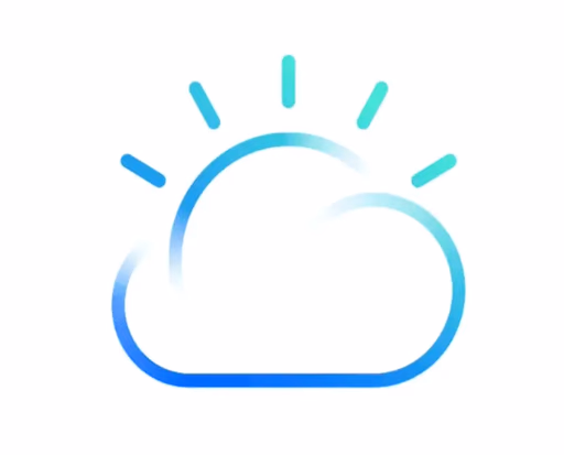 Cloud with sun rays icon