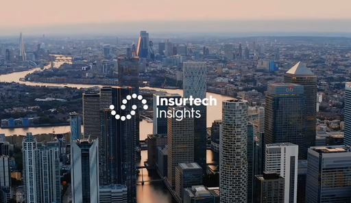 Insurtech Insights logo over London cityscape