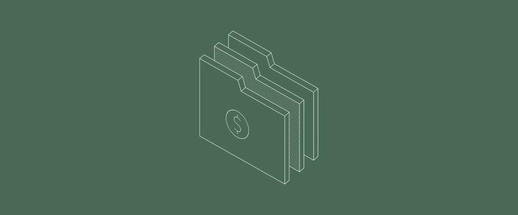 Isometric folder icon with dollar symbol