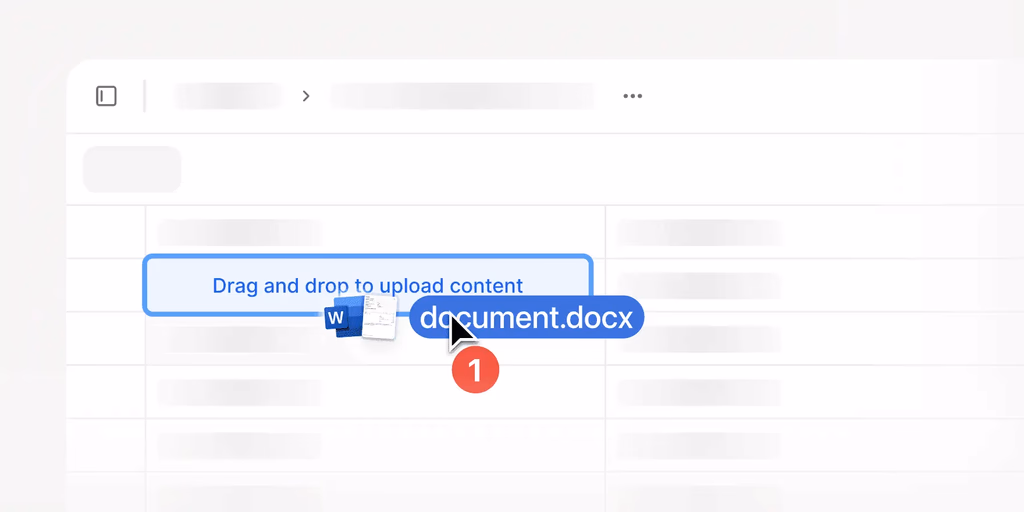 Word document being dragged and dropped.