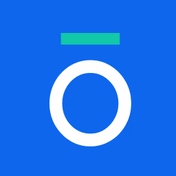 Logo with a stylized 'o'.
