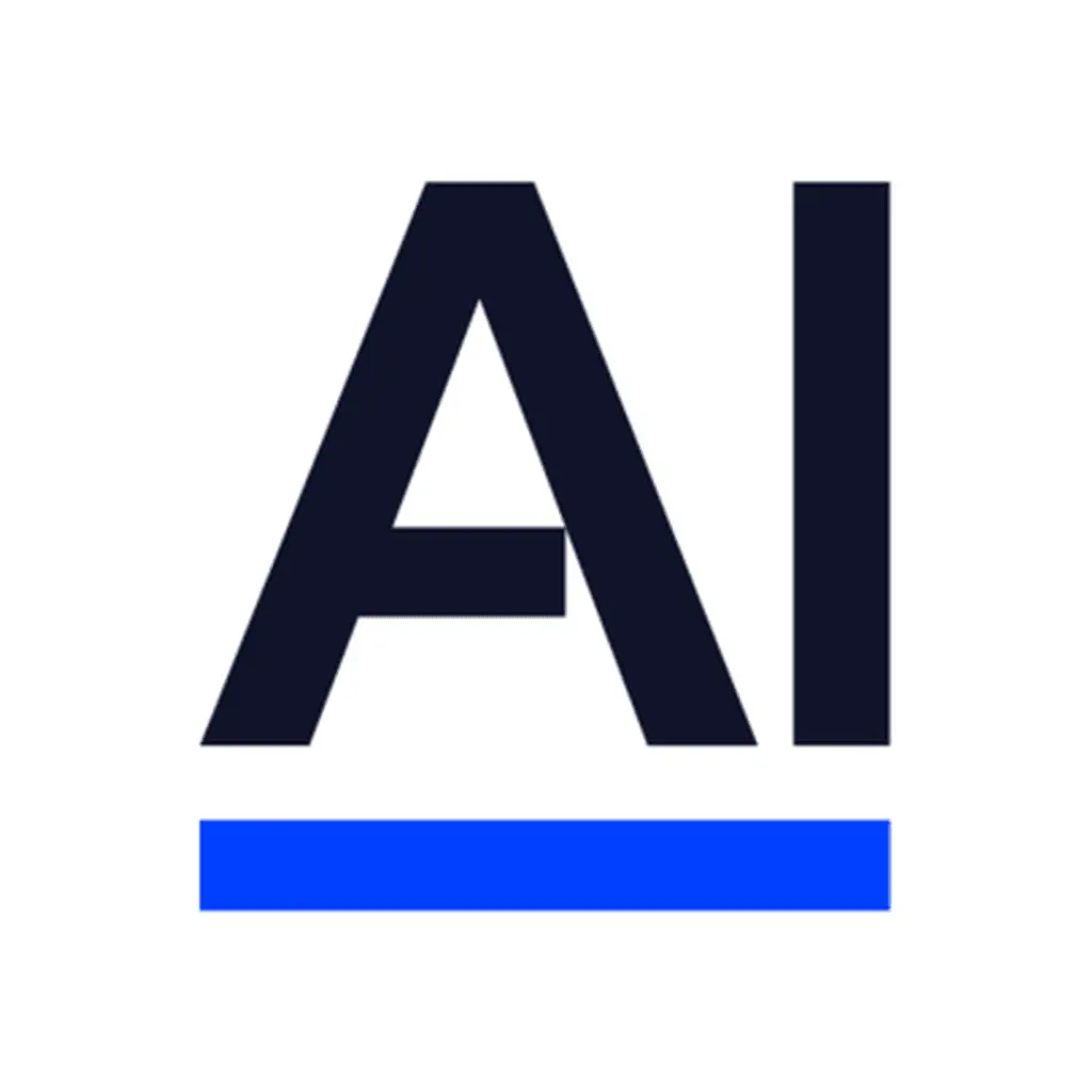 Logo with "AI" text and blue underline