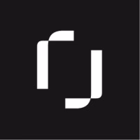 White abstract symbol on black background