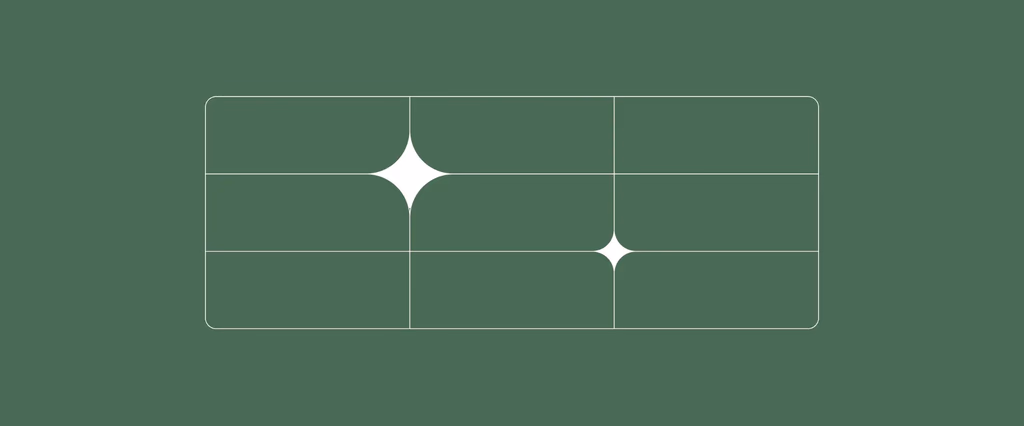 Geometric grid with two bright star shapes.