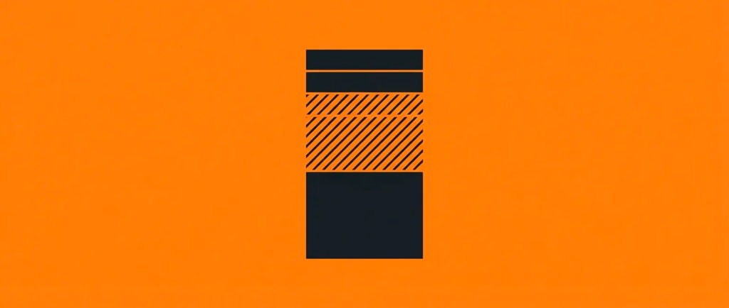Graphic elements on an orange background