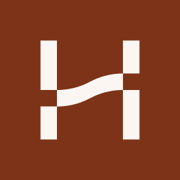 H logo with wavy line