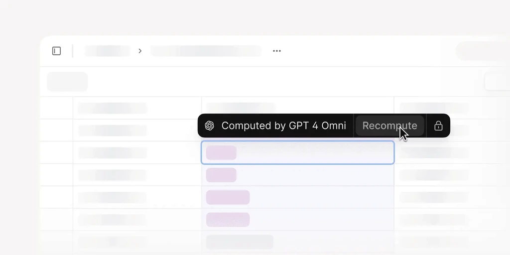 GPT 4 Omni computed; recompute button hovered