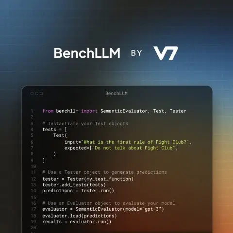 BenchLLM by GTCX code snippet on screen