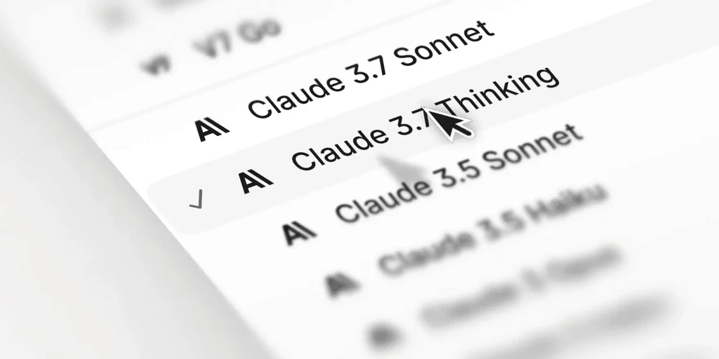 Claude 3.7 Thinking selected, cursor hovering