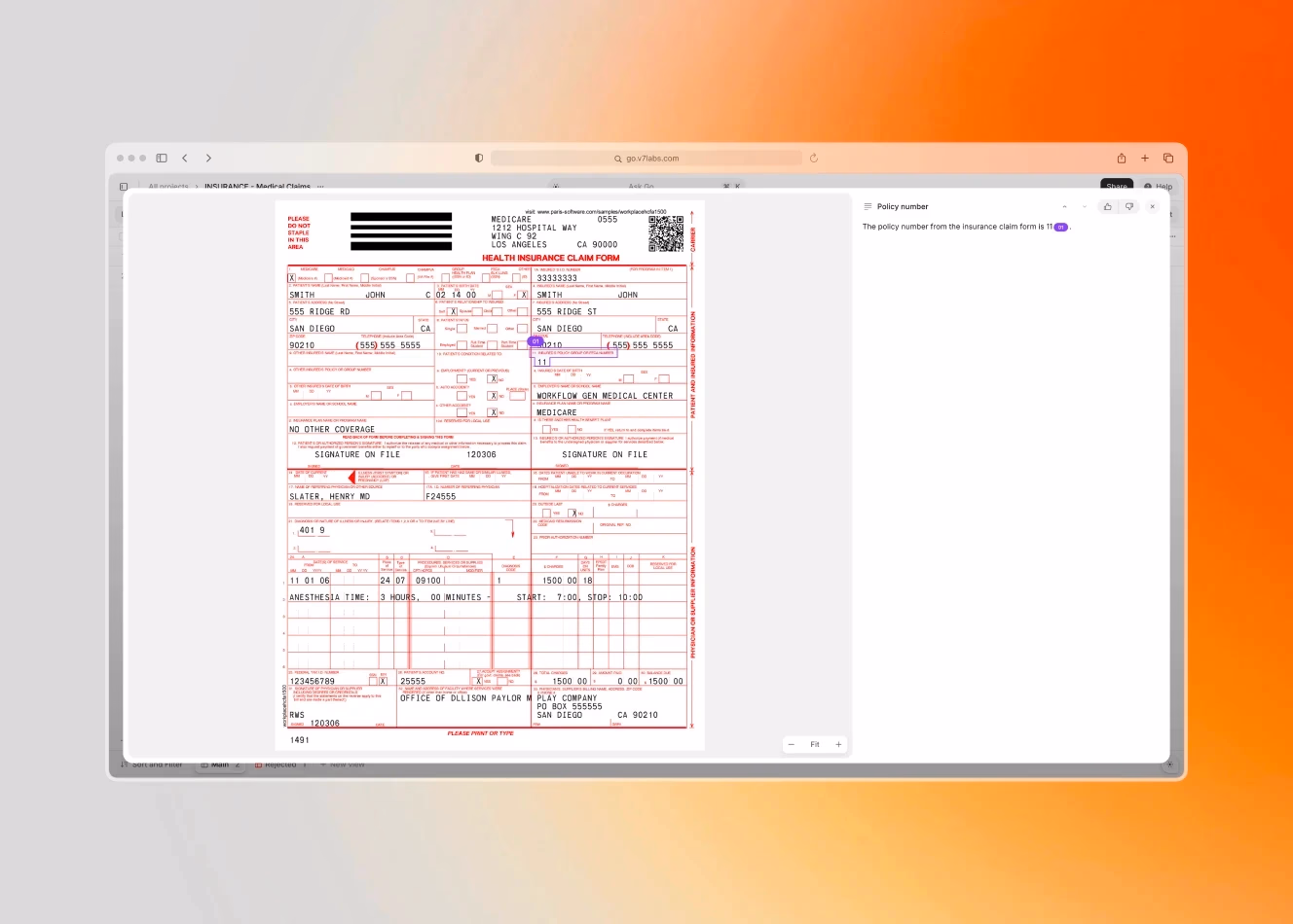 Multimodal processing of a claims form in GTCX Network