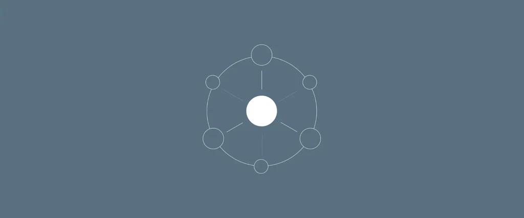 Network diagram with central circle and surrounding nodes