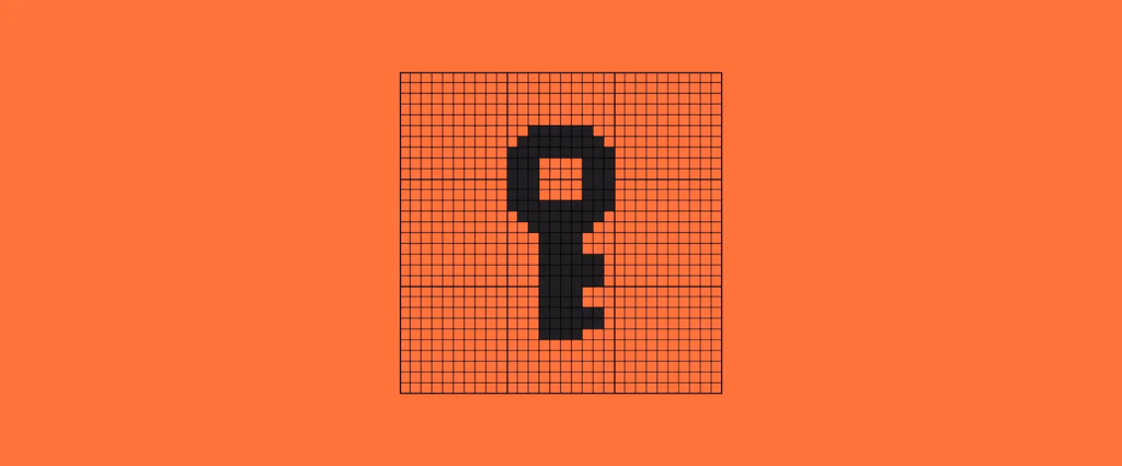 Pixel art of a key icon