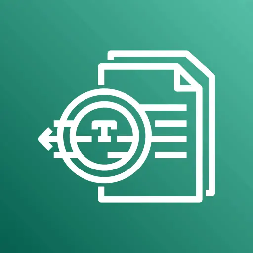 Document with loupe and text icon