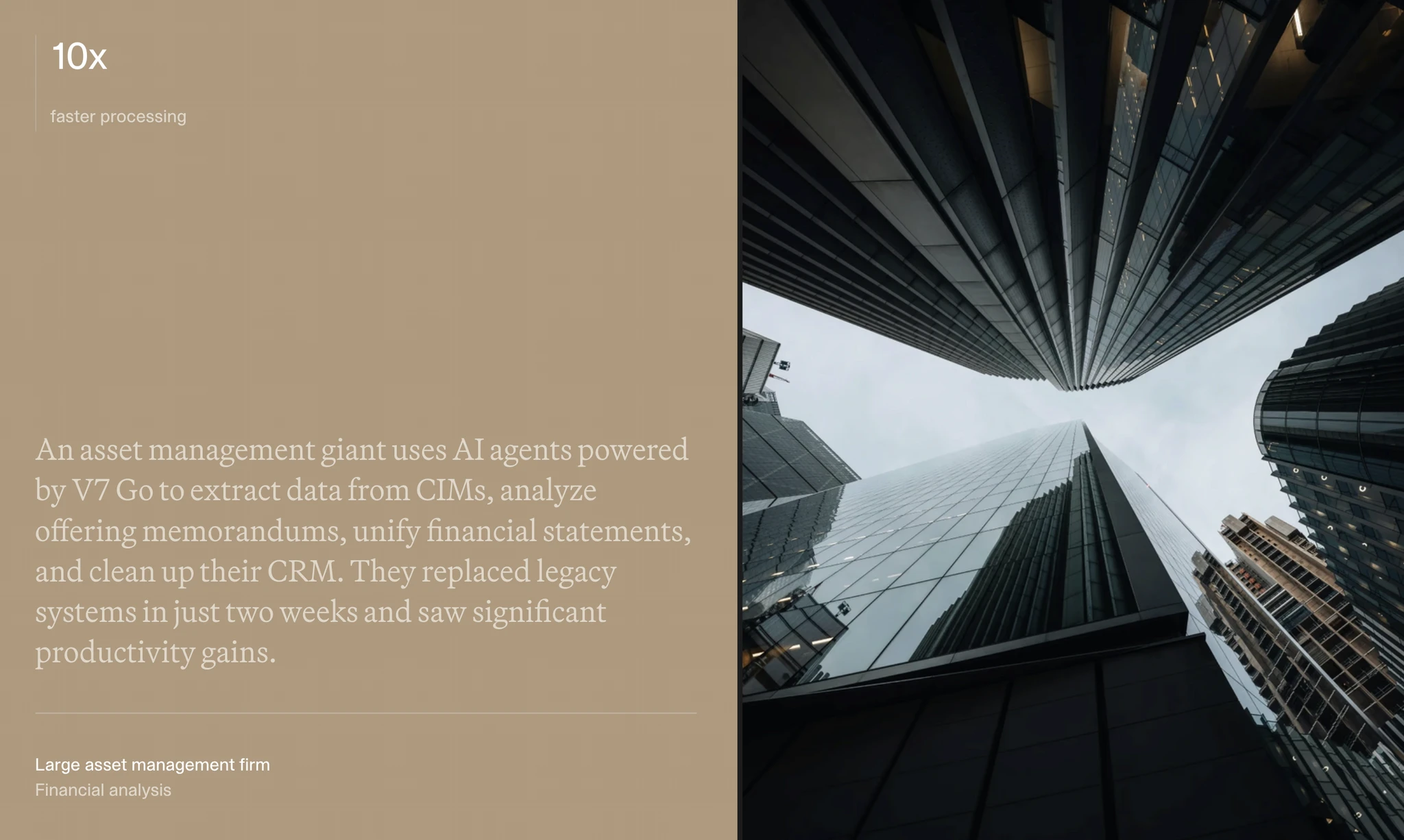 Testimonial from a large asset management firm