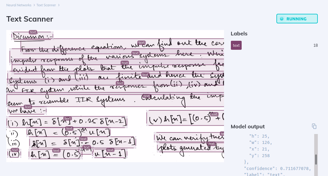 Text scanned using GTCX Text Scanner with "text" label and output code.