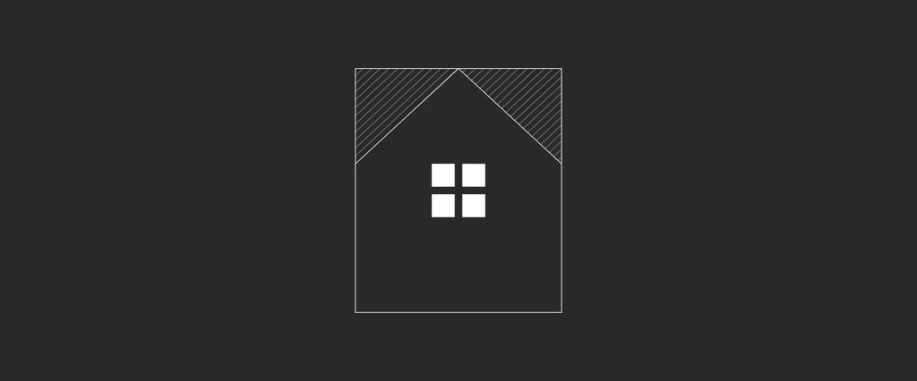 House outline with window and textured roof.
