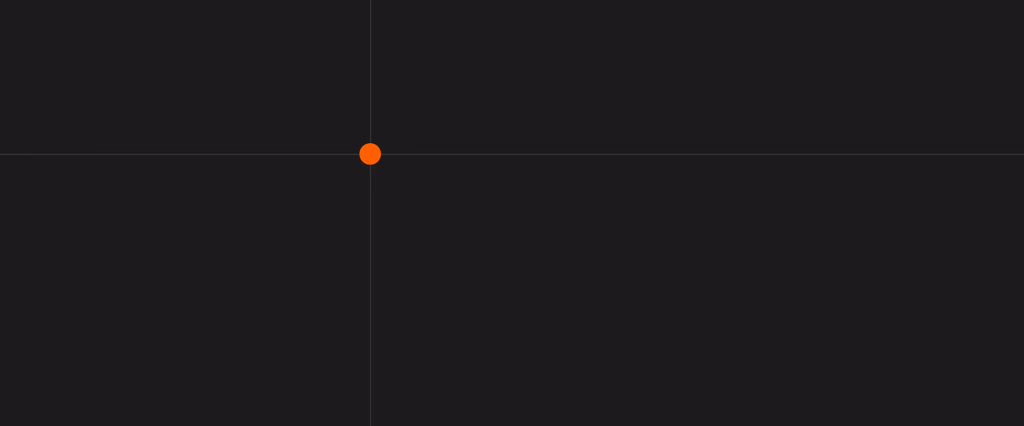 Orange dot on grayscale grid.