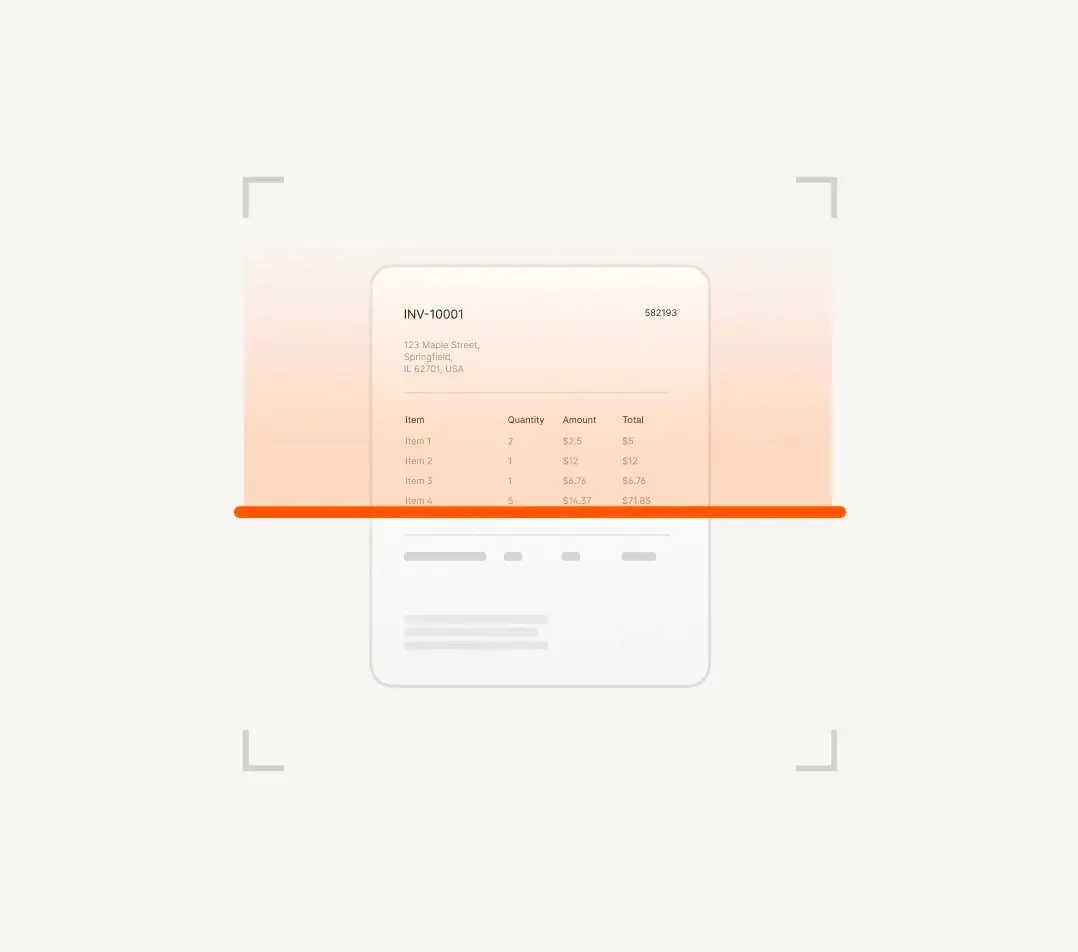 Invoice details for INV-10001 with itemized pricing.