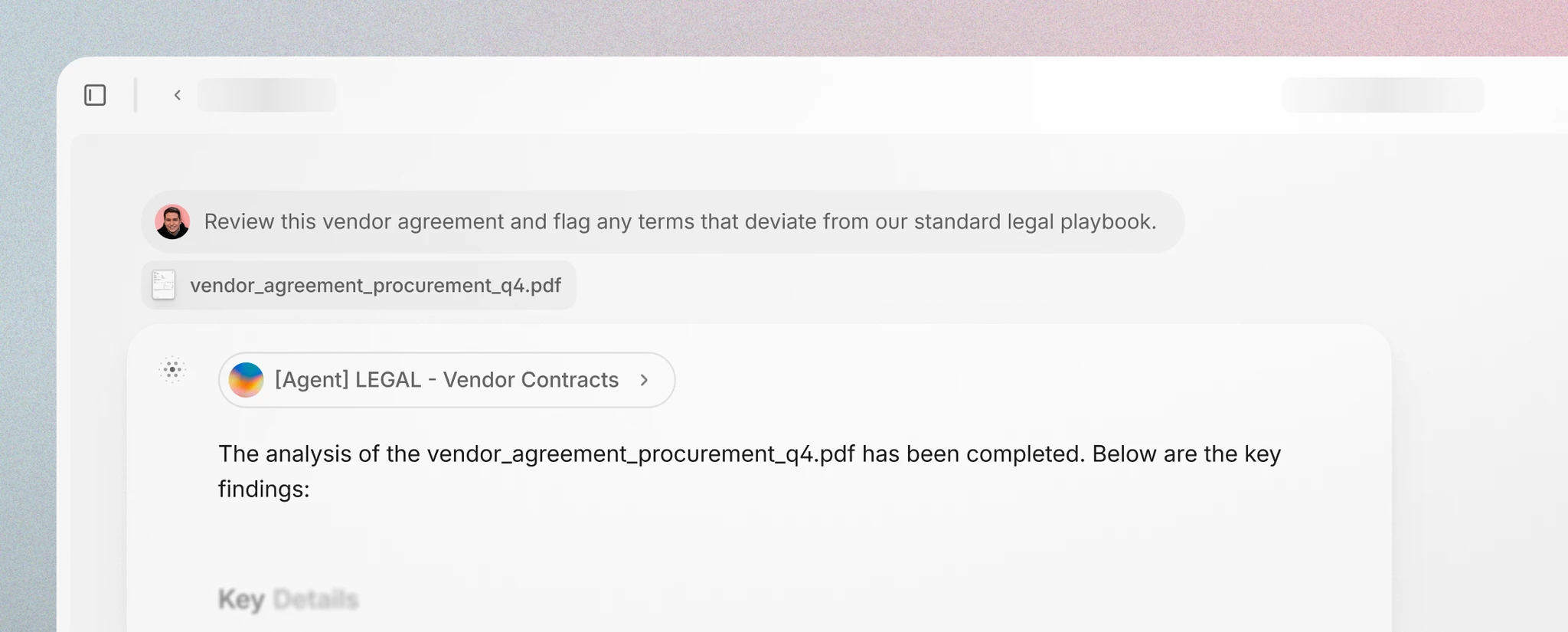AI agent analyzing vendor contracts