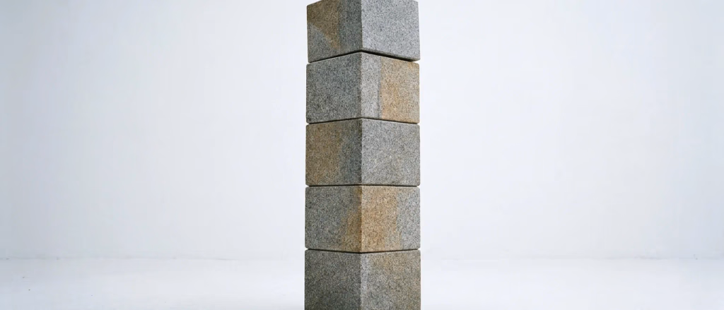 Stack of stone blocks in a column