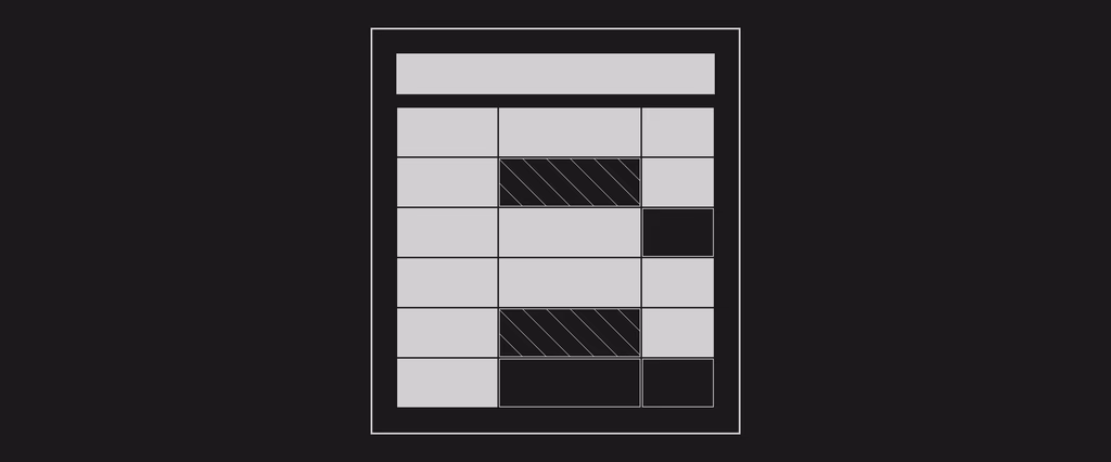 Table with shaded cells